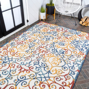 Atrani Scroll Trellis Indoor/outdoor Area Rug
